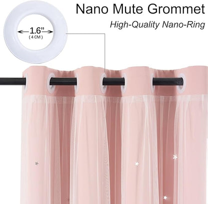 Light Pink Curtains Blackout for Girls Room - Image 2