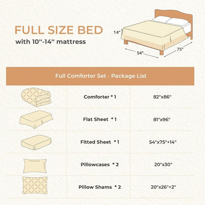 sasttie full size comforter set, 7-piece bed in on a desk or shelf