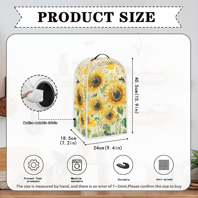 Blender Cover Sunflowers Machine Washable Small Blender Covers - Image 6