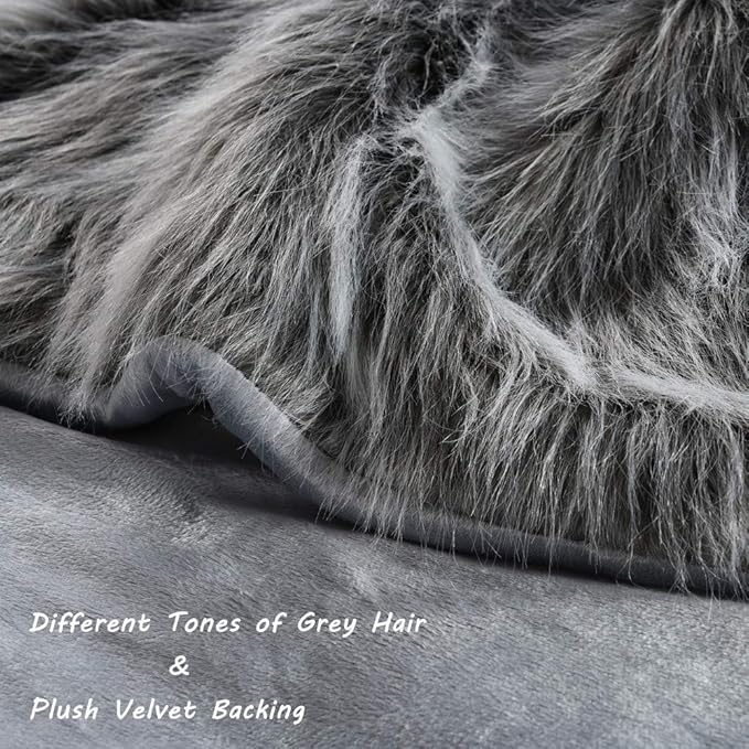 Luxury Faux Fur Throw Blanket, Super Warm, Fluffy Decoration Blanket Scarf - Image 3