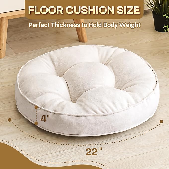 Floor Pillow Set of 2, Memory Foam Floor Cushions - Image 4