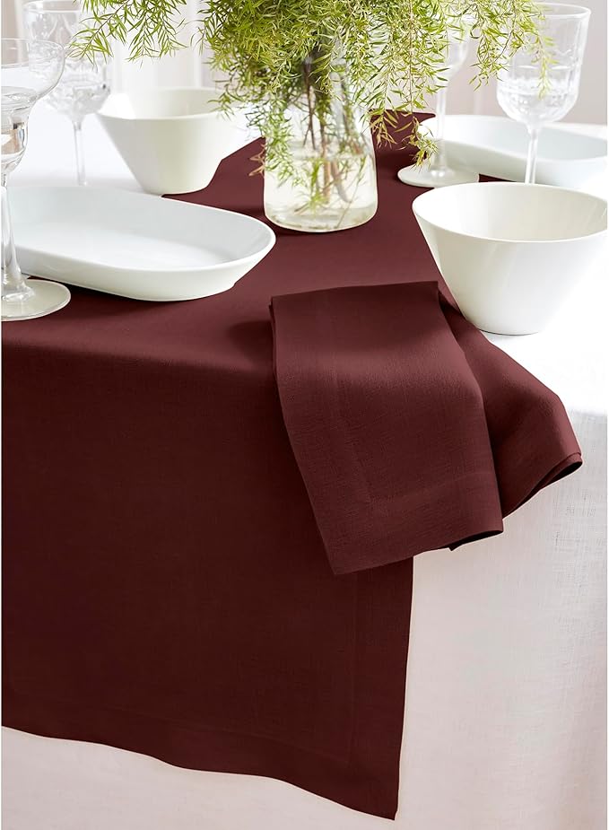 Solino Home 100% Pure Linen Cordovan 72 Inches Table Runner - Image 9