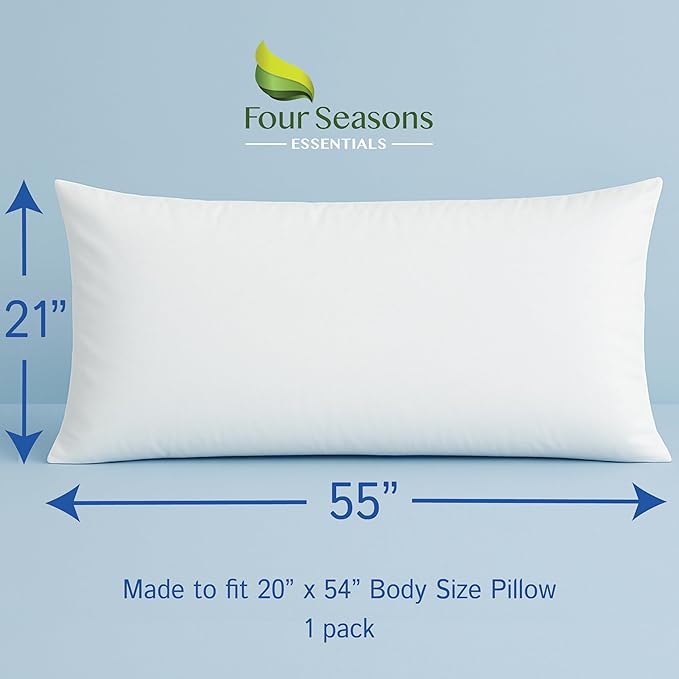 Body Size Pillow Protector 21" W x 55" L – Waterproof Zippered Pillow Cover - Image 2