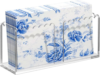 Napkin Holder, Vertical Scalloped Acrylic Guest Towel Holder, Waterproof Guest by PITBVO