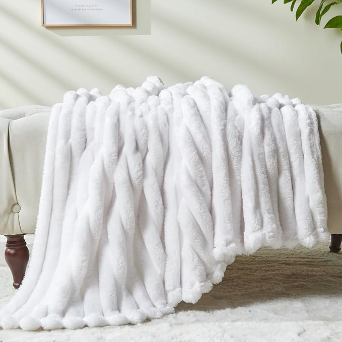 NEWCOSPLAY Super Soft Throw Blanket White Premium Silky Flannel Fleece 3D - Image 6