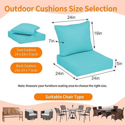 Deep Seat Outdoor Cushions Set of 4, UV&Fade Resistant Deep Seat Patio Cushions - Image 2