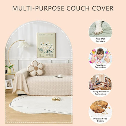Coffee Couch Cover Blanket Cute Geometrical Jacquard Washable Sofa Cover - Image 6