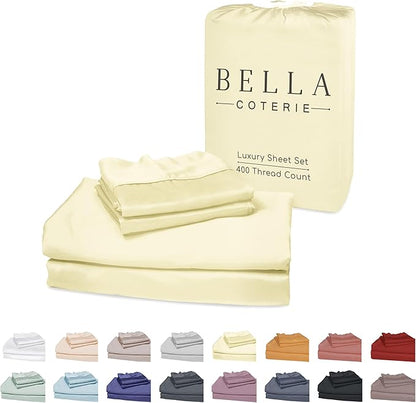Bella Coterie Luxury Bamboo Viscose Queen Size Sheet Set | 100% Organically by BC