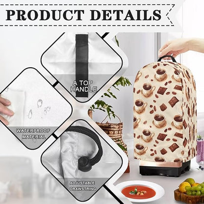 Blender Dust Cover, Coffee Drink Pattern Stand Mixer Appliance Covers, Anti - Image 4
