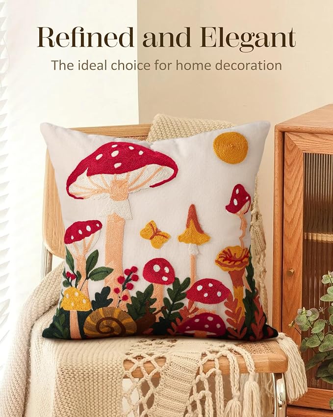 Embroidered Throw Pillow Covers 18x18 Inch - Image 5