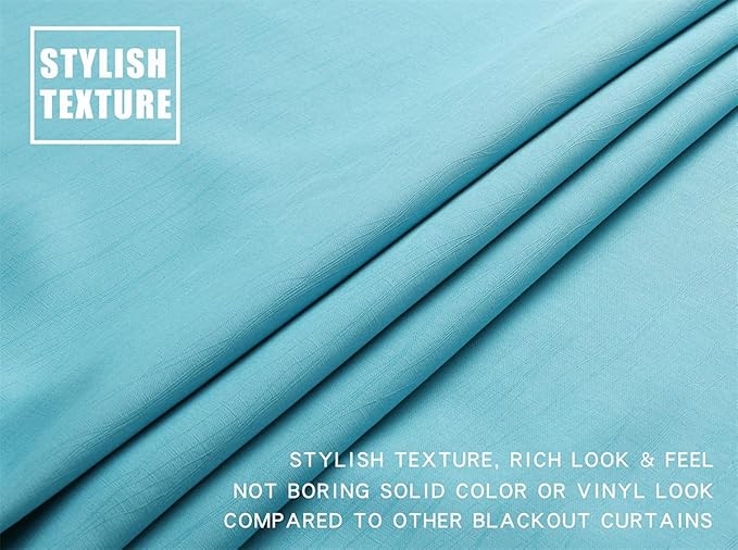 G2000 100% Blackout Curtains for Bedroom Living Room 63 Inch Length Turquoise - Image 6