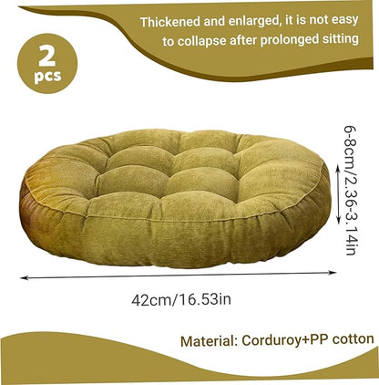 2PCS Floor Cushions for Sitting, 17 Inch Round Corduroy Floor Seats, Soft - Image 4