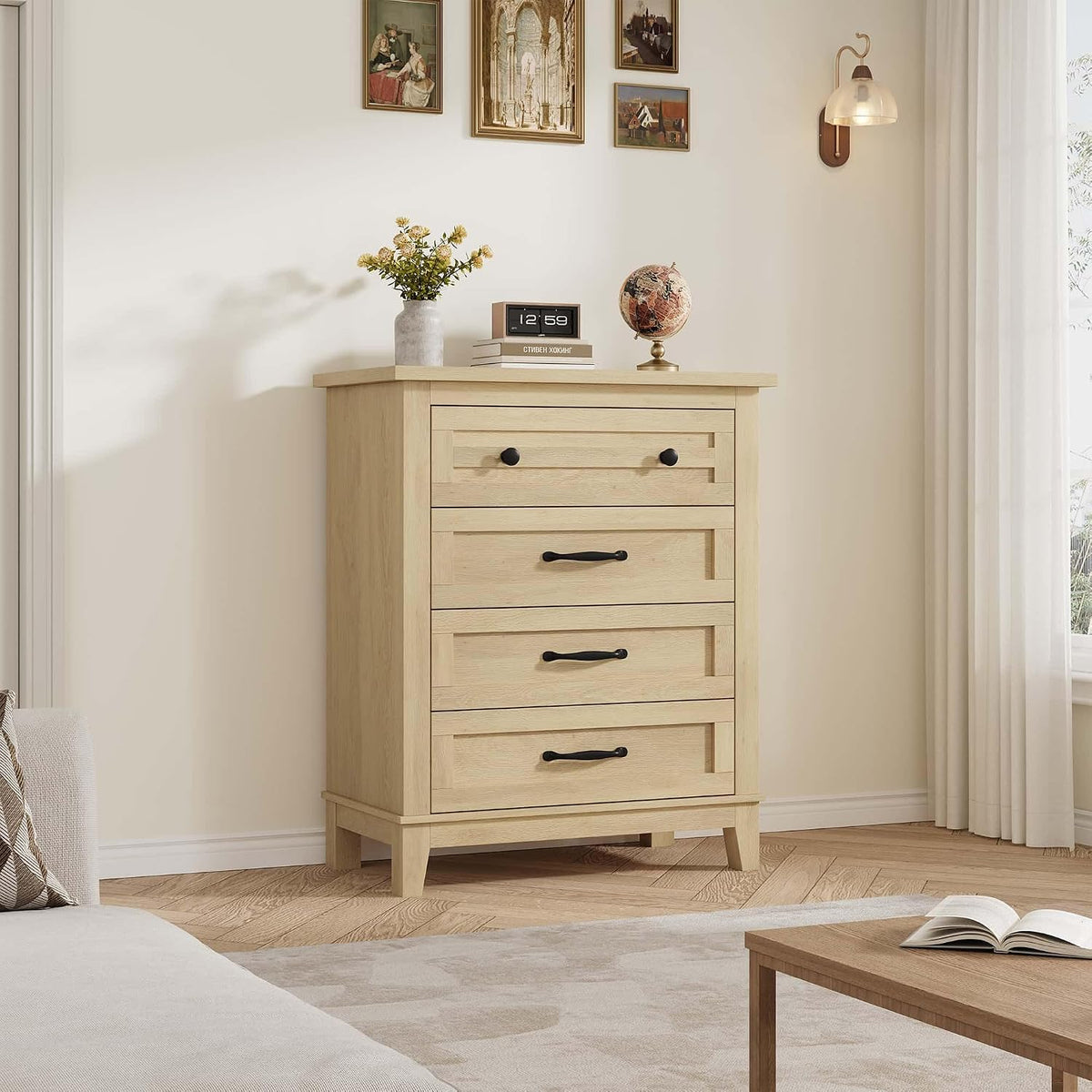garveehome 4 dresser for bedroom, 34.8" tall vertical on a desk or shelf