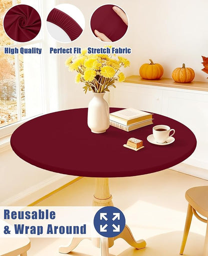 Round Spandex Tablecloth, Elastic Fitted Waterproof Tablecloths - Image 5