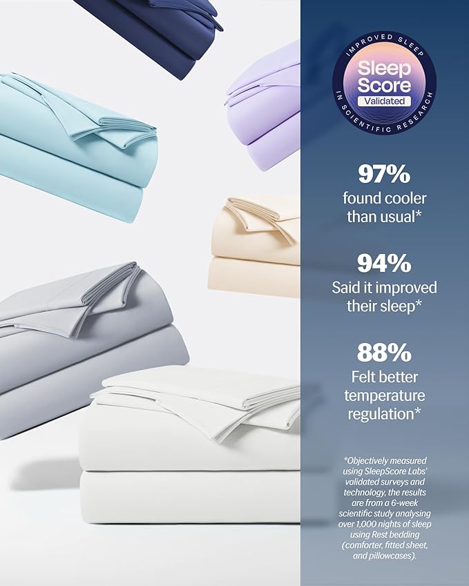 REST® Evercool®+ Starter Sheet Set, Twin Size, Breathable Bed Sheets - Image 8