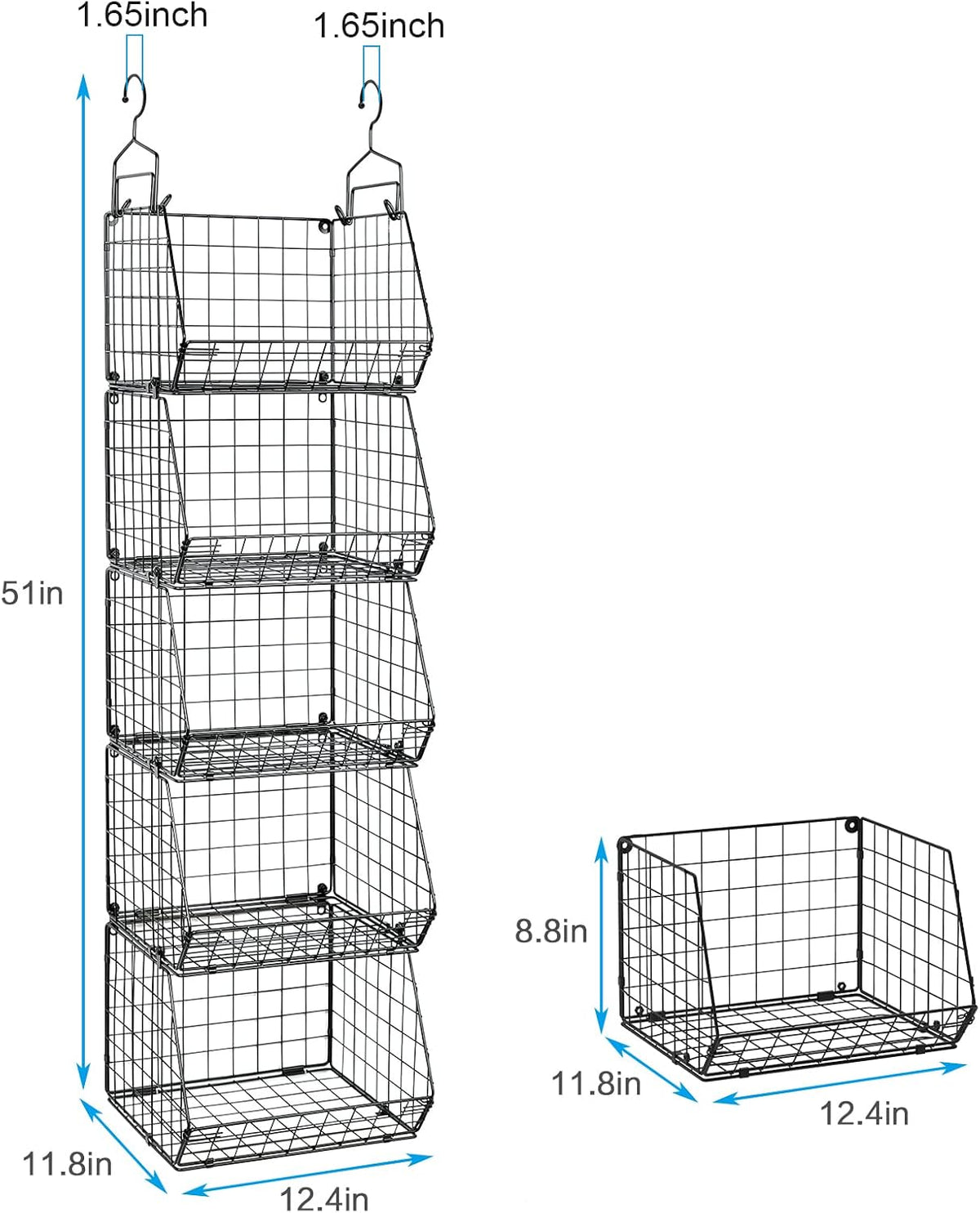 x-cosrack 5 tier closet hanging organizer, clothes hanging, close-up detail