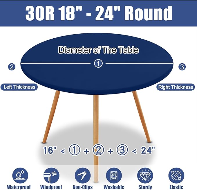 Round Spandex Tablecloth, Elastic Fitted Waterproof Tablecloths - Image 8