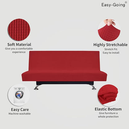 Easy-Going Stretch Futon Slipcover Armless Futon Bed Cover Furniture Protector - Image 3