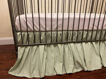 Brandream Gingham Gathered Crib Skirt, Baby Boy, Baby Girl, Gender Neutral Crib by Brandream