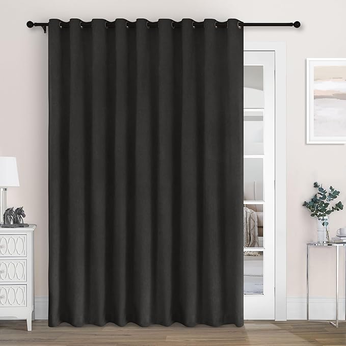 Macochico 100" Wx84 L Charcoal Grey Full Blackout Curtains by Macochico
