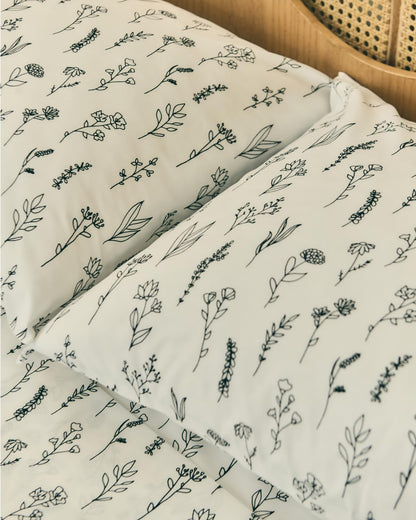 twin 3 piece boho botanical floral sheet set, view 10