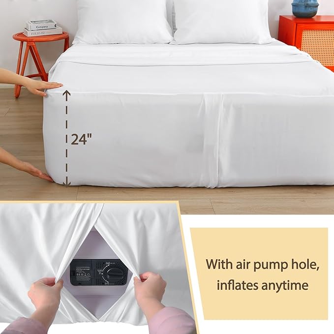 Air Mattress Sheet Set Queen Size, 6 Piece Deep Pocket Bed Sheet Set - Image 3