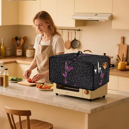 Butterfly Leopard Print Microwave Oven Dust Cover Heavy Duty Microwave Oven - Image 2