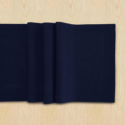 Solino Home Linen Navy Blue Table Runner 72 Inches Long - Image 3