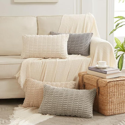 Fancy Homi 4 Packs Boho Cream Decorative Throw Pillow Covers 12x20 Inch - Image 7