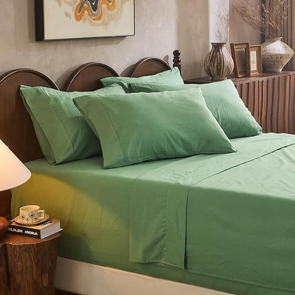 100% Linen Sheet Set King Size Extra Deep Pocket Fits 18-24 Inch Mattress by overket