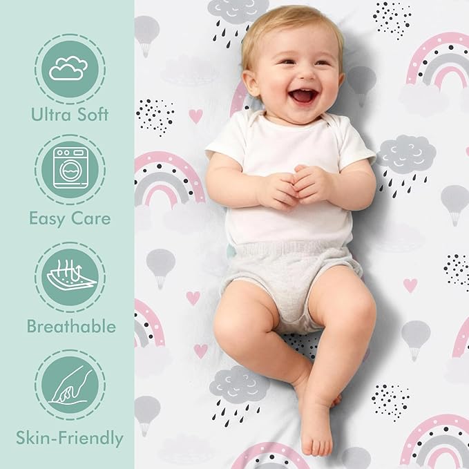 3 Pack Stretchy Bassinet Sheets - Image 2