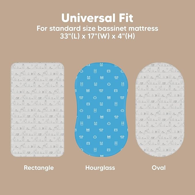 2-Pack Organic Bassinet Sheets for Girls, Boys - Image 3