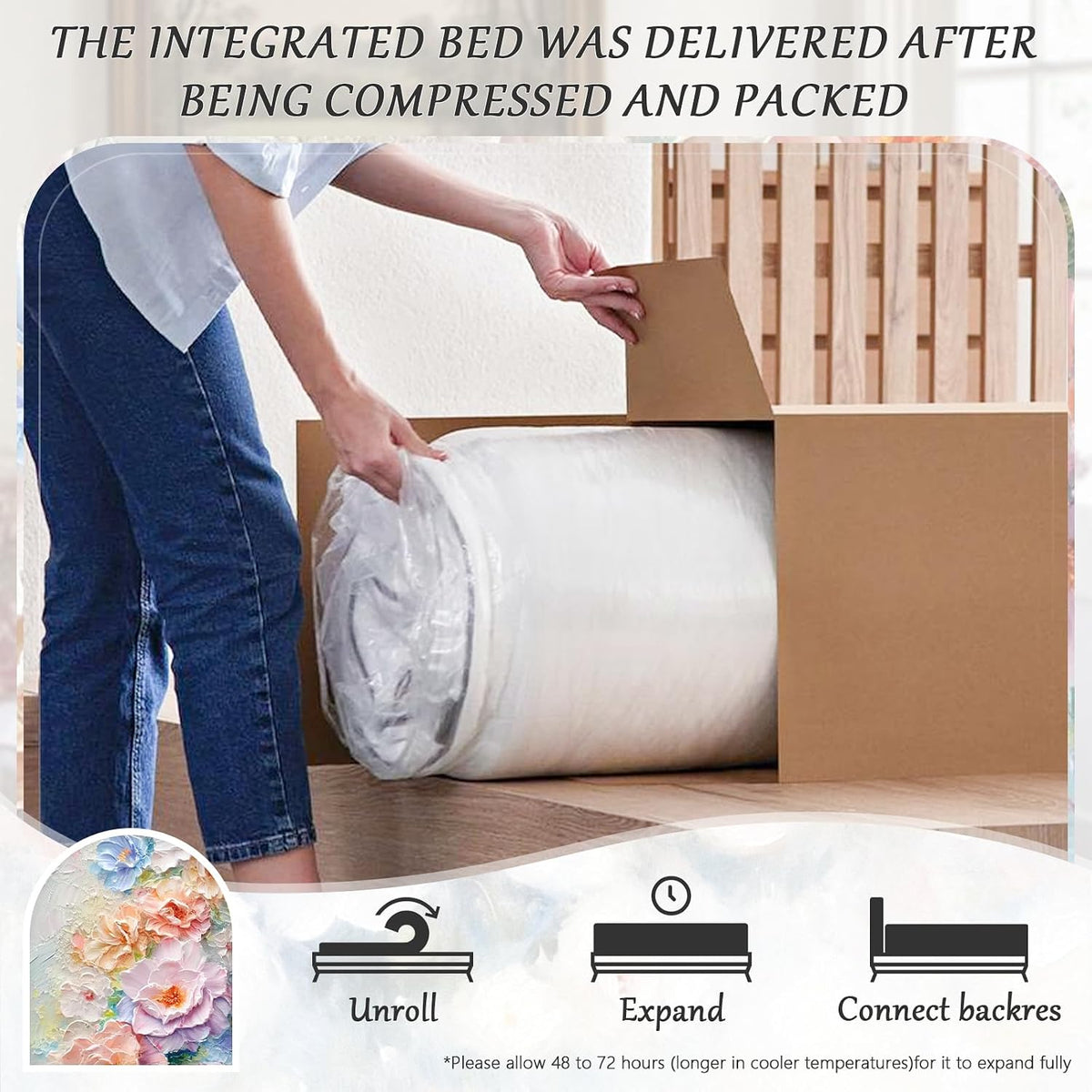 twin compression bed boneless bed frame with mattress, view 9