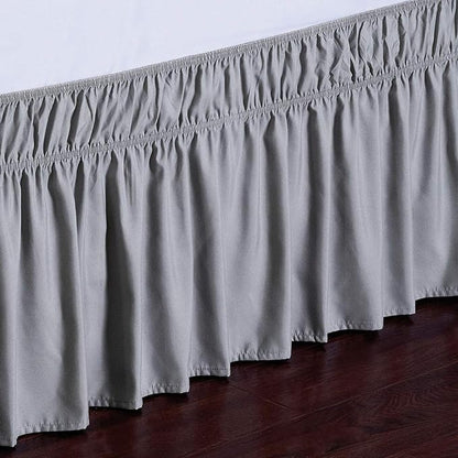 MEILA Wrap Around Bed Skirt Three Fabric Sides Elastic Dust Ruffled 24 Inch - Image 3