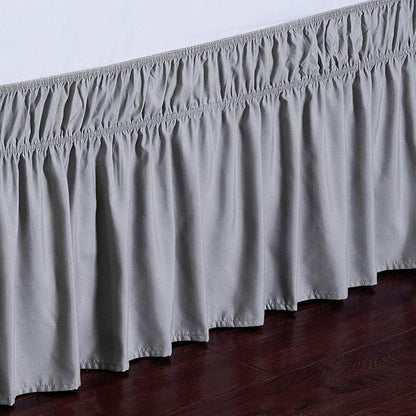 MEILA Wrap Around Bed Skirt Three Fabric Sides Elastic Dust Ruffled 16 Inch - Image 4