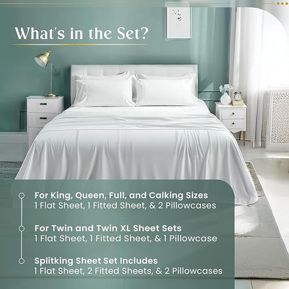 100% Egyptian Cotton Sheets King Size Sheets Set - Image 6