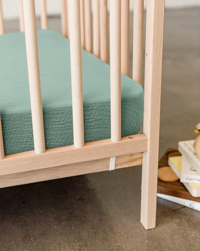 Blissful Diary Muslin Mini Crib Sheets, Pack and Play Mattress Sheets Fitted - Image 6