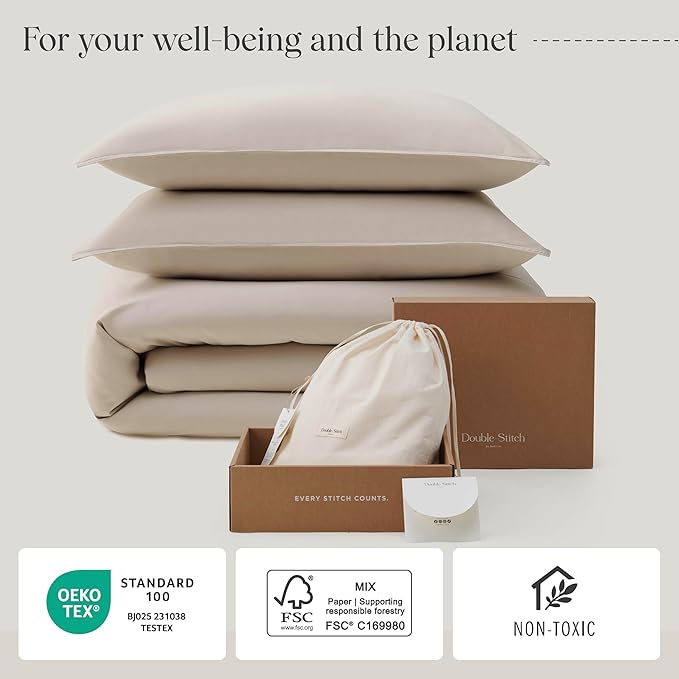 Double Stitch Cotton Tencel Duvet Cover - Image 6