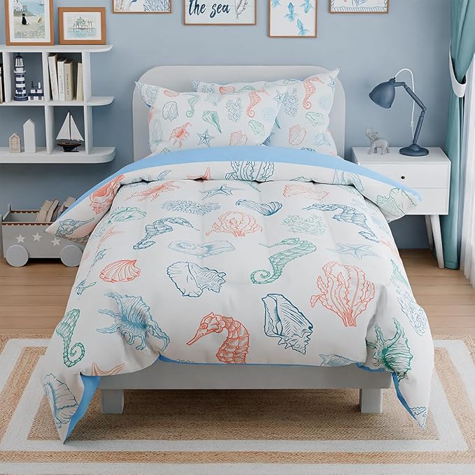 Kids Bedding Set for Girls Boys, Ultra Soft Microfiber Comforter Set Twin Size - Image 4