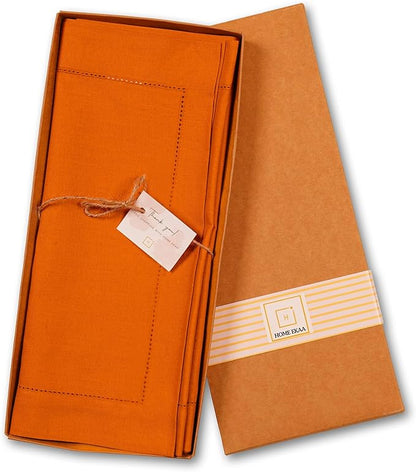 Home Ekaa Pumpkin Table Runner 72 Inch – Cotton Linen Hemstitch Farmhouse Table - Image 5