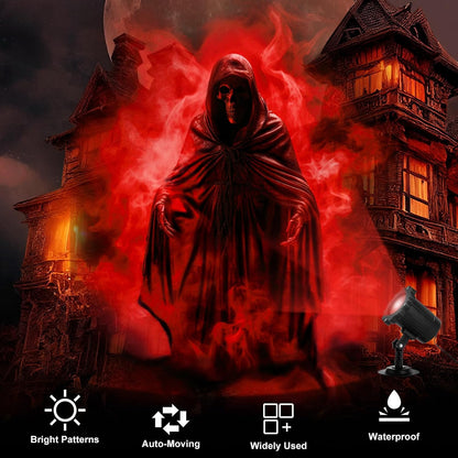 Treela Halloween Ghost Projector Light Outdoor Decoration, Red, Dynamic