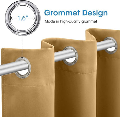 HOMEIDEAS Gold Blackout Curtains - Image 4
