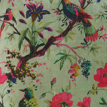 Eyes of India Boho Velvet Bird Print Throw Pillow Cover, Colorful Decorative - Image 3