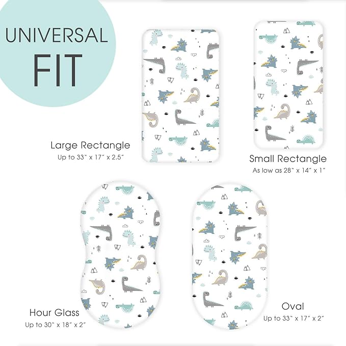 GRSSDER Stretchy Ultra Soft Fitted Bassinet Sheet Set 2 Pack, Universal Fit - Image 5