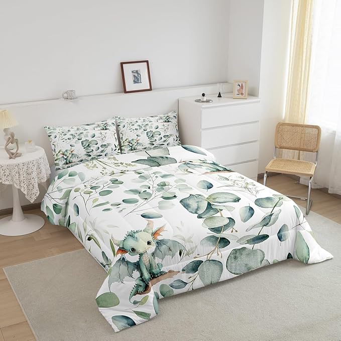 Erosebridal Boys Magic Animal Bedding Queen Size Cute Dragon Comforter Set Queen - Image 3
