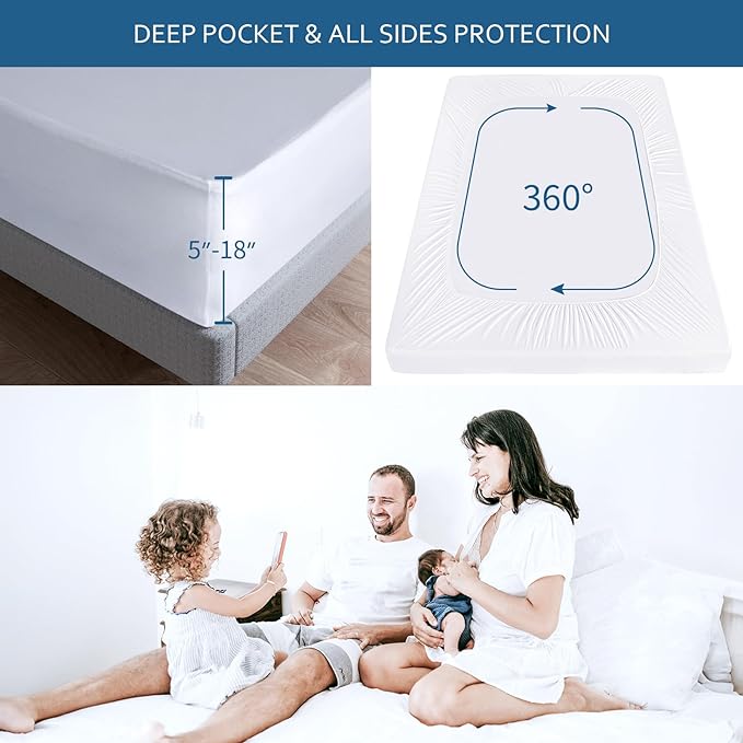 Moonsea Queen Size Mattress Protector Waterproof, Mattress Cover Protector - Image 2