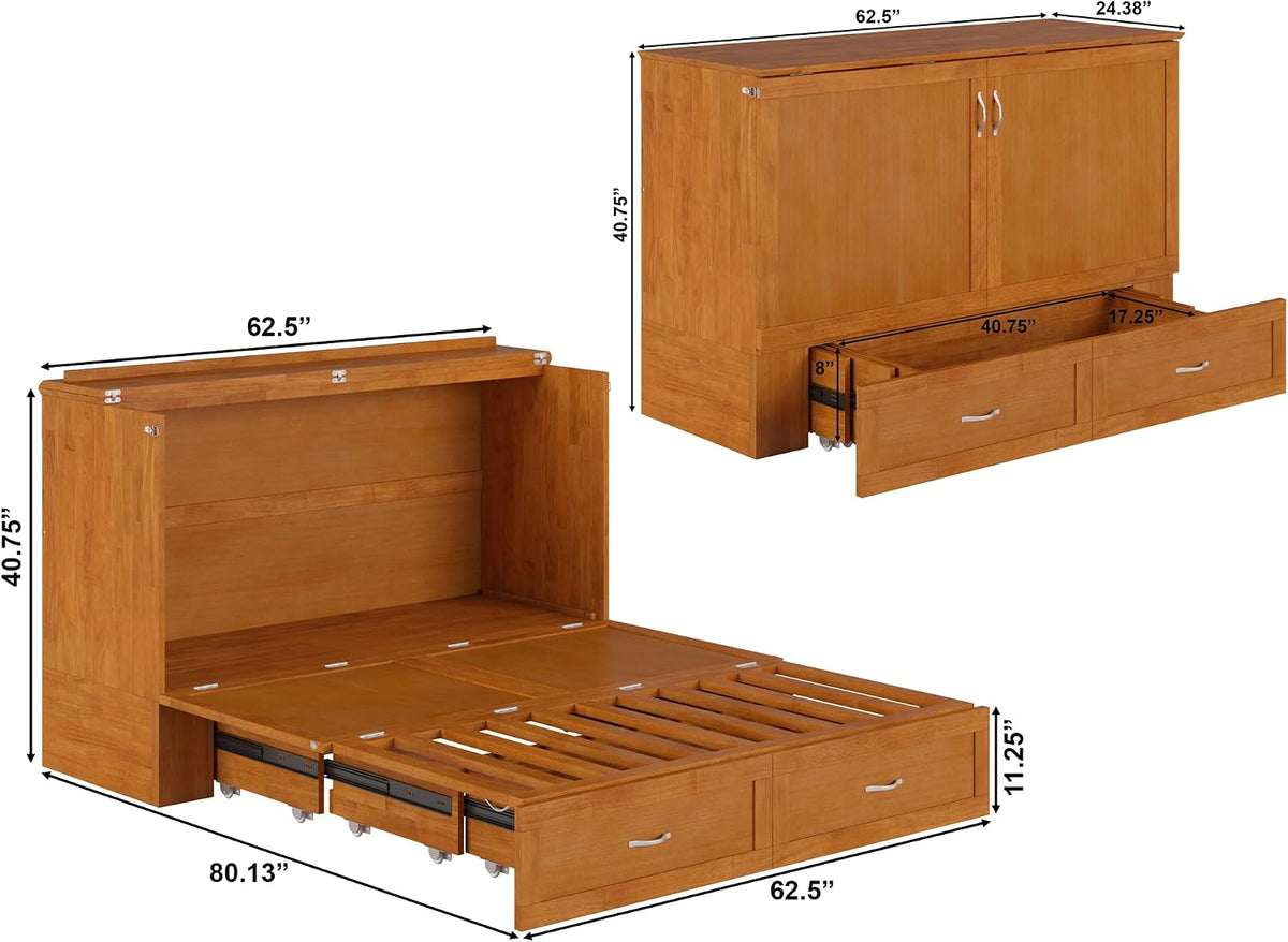 afi, hamilton queen murphy bed chest with 6", close-up detail