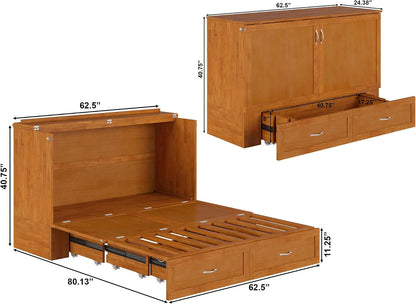 afi, hamilton queen murphy bed chest with 6", close-up detail
