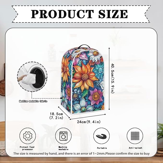 Bright Blossoms Dust Cover Set Washable Coffee Maker Appliance Blender Covers - Image 4