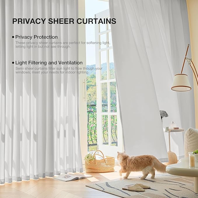 Anmao Non-See-Through Privacy Semi Sheer Curtains - Image 5